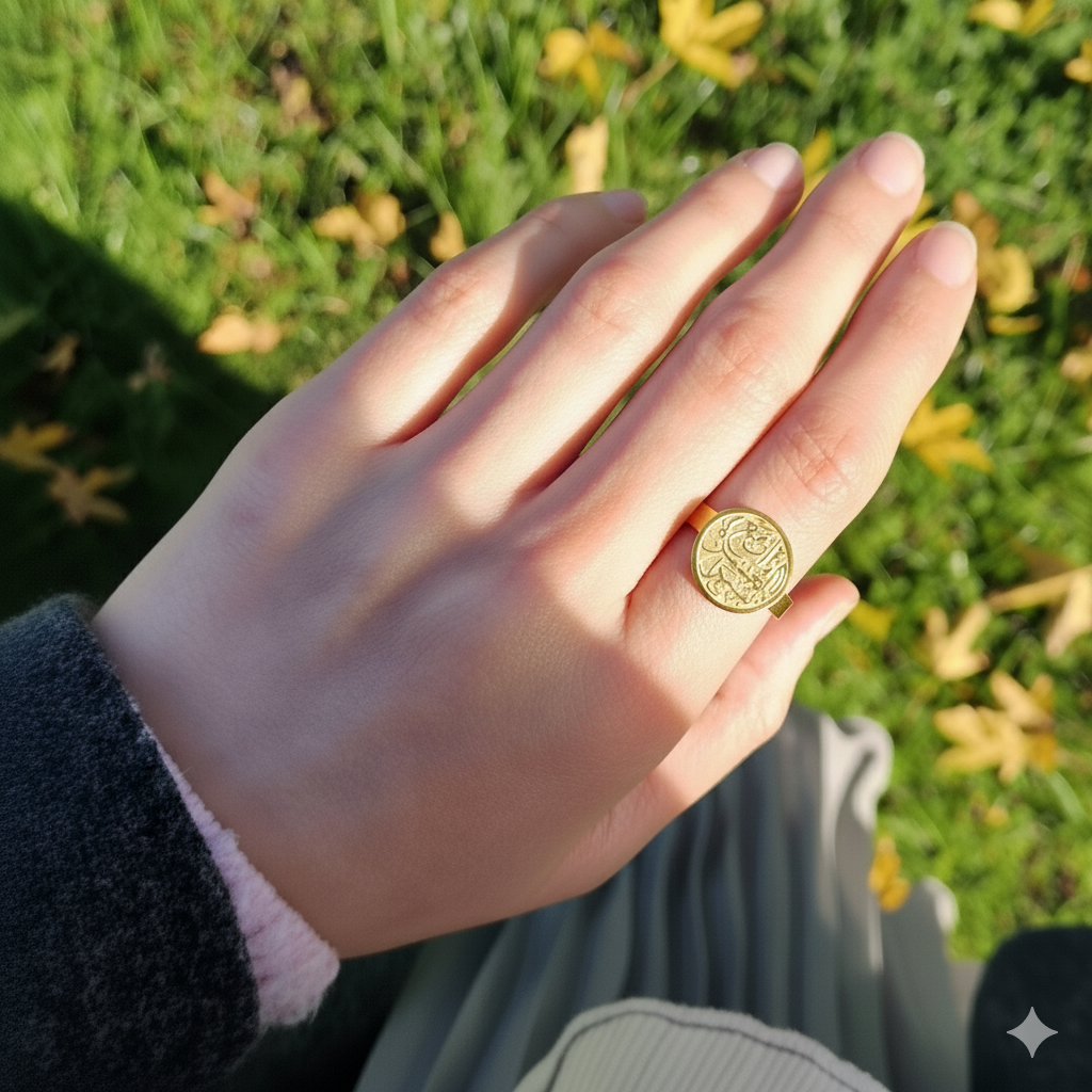 Inna Ma’al Usri Yusra Ring | Erinnerung an Hoffnung & Erleichterung | 18K vergoldet