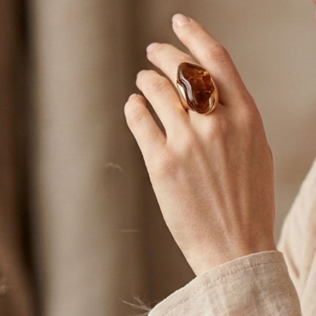 Amber Dune Statement Ring