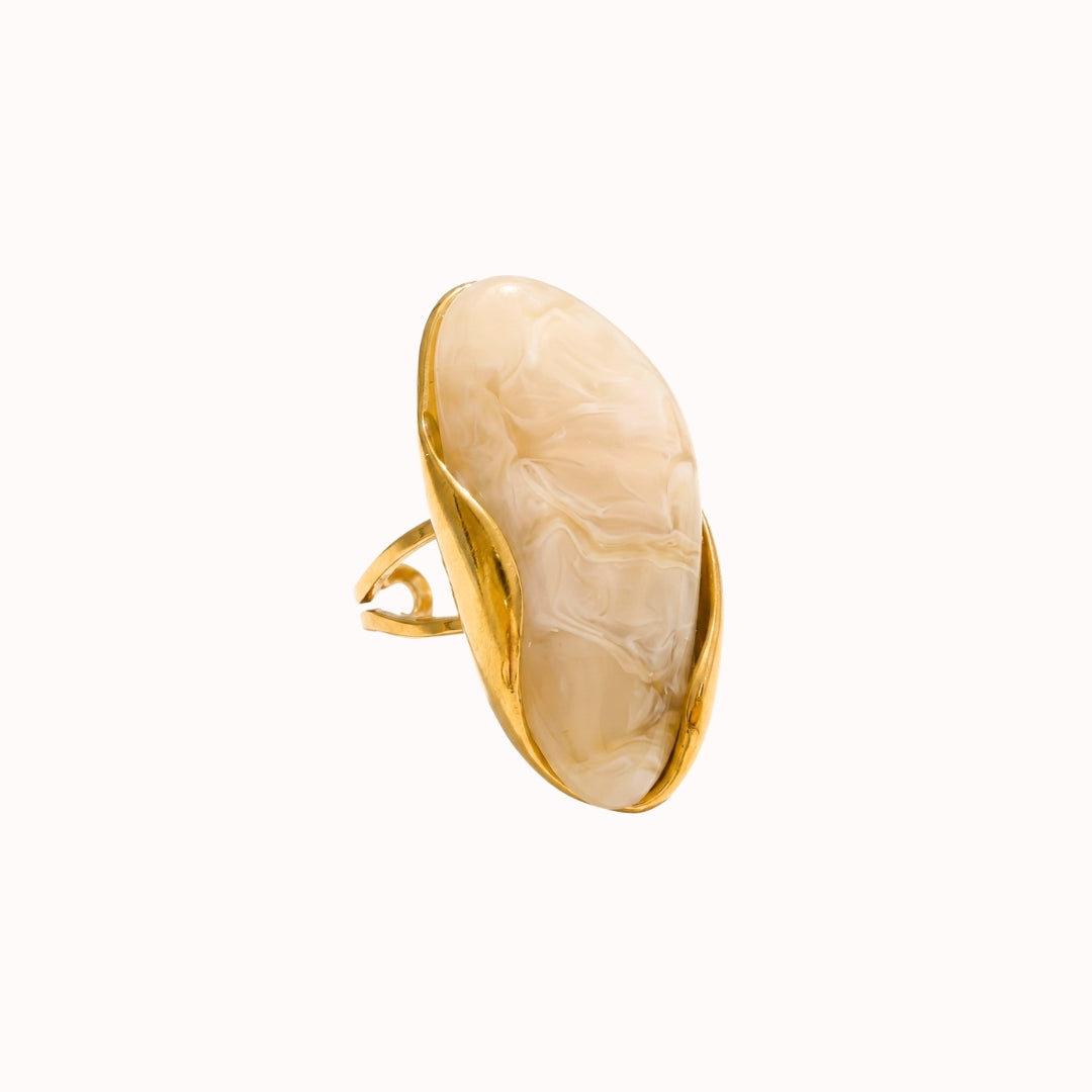 Moon Pearl Statement Ring