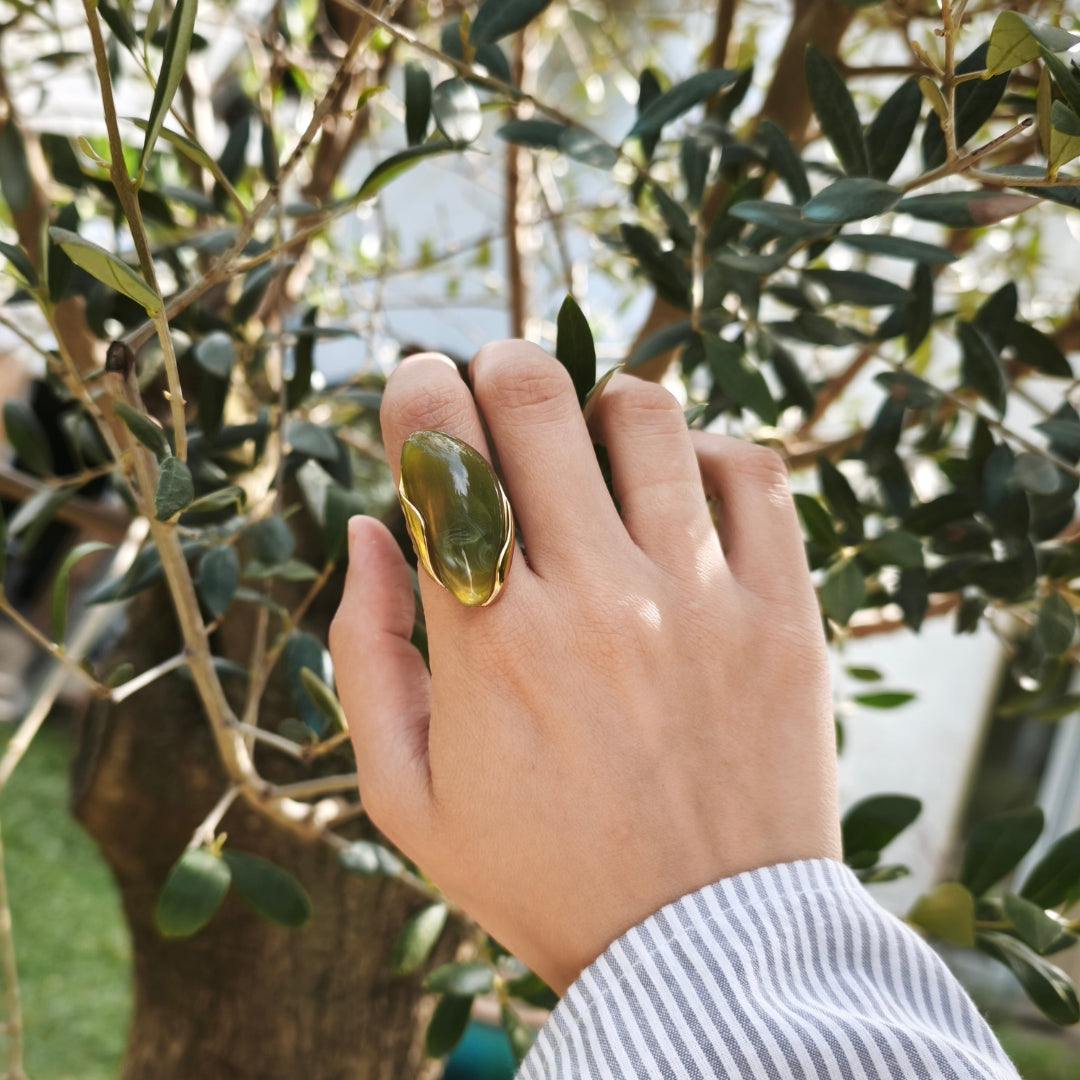 Olive Jade Statement Ring
